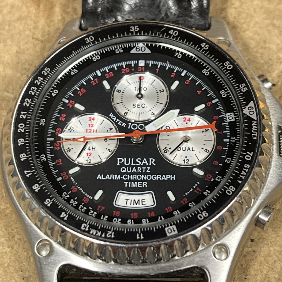 Vintage Pulsar N945-6A20 Quartz Alarm Chronograph Timer Watch | eBay