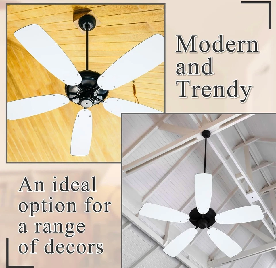 5 Pack Replacement Fan Blades for 42"/52" Ceiling Fan Waterproof Blades White - Image 4 of 4