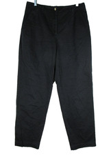 Talbots Womens Wrinkle Resistant Dress Pants Straight Leg Size 12 Black