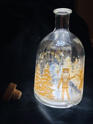 Leere M&S Nussknacker Musical 150cl Deko Leucht Gin Flasche Dekanter