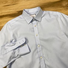 Charles Tyrwhitt Dress Shirt 16.5/35 Non-Iron Slim Fit Cotton Light Blue