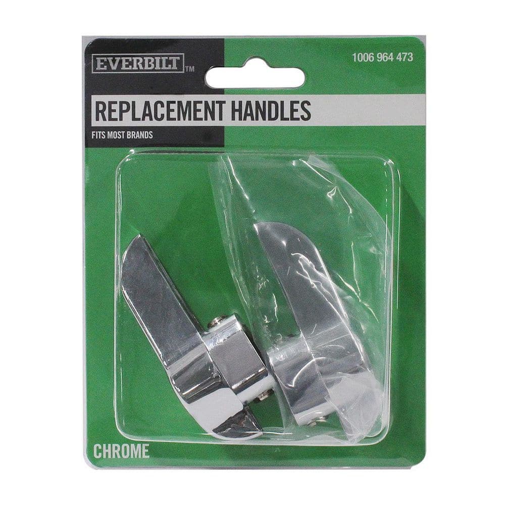 как выглядит Pair of Universal Faucet Handle Replacement with Lever Handle Design in Chrome фото