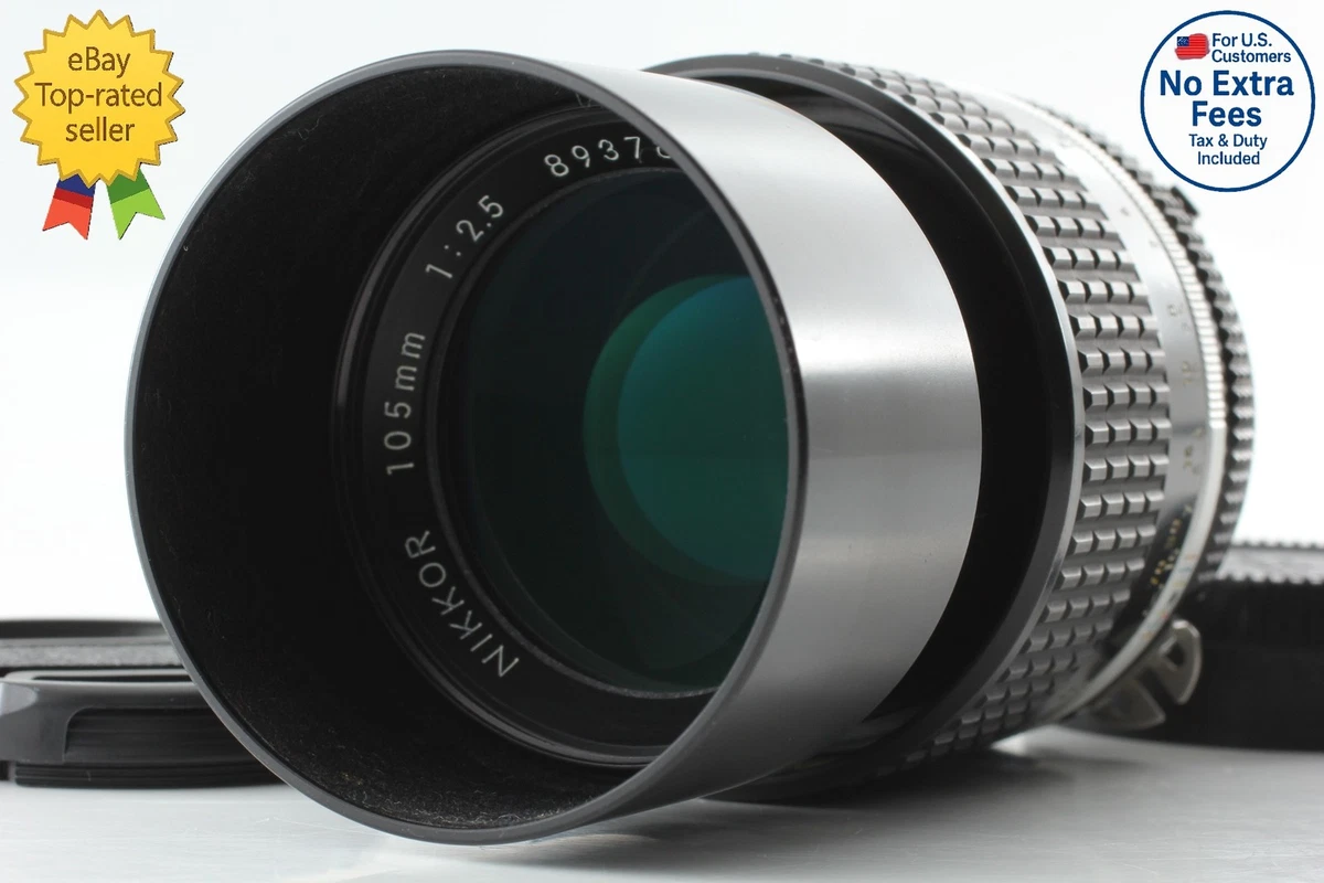 Nikon AI-S Camera Lenses 105mm Focal f/2.5 Maximum Aperture for