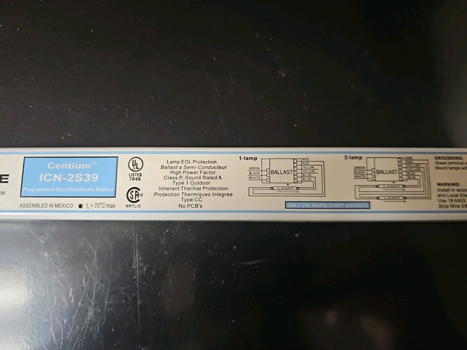 PHILIPS ADVANCE CENTIUM ICN-2S39 ELECTRONIC BALLAST 120V TO 277V | eBay