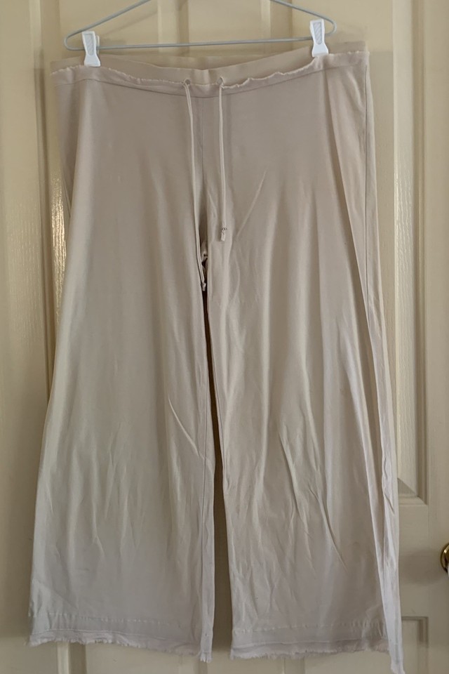 Flannel Size L Bone Wide Leg Pants Cotton Preowned As New