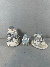 Santa & other Snow Buddies Figurines 1998 Encore Group Collectible Lot of 3 