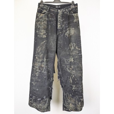 Balenciaga 23SS DESTROY BAGGY PANTS 【S】 Balenciaga Unisex Super Destroyed Baggy Pants 13 in Flat Black