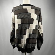 Vintage Bellagio Designed in Italy Mens Abstract Grandpa Style Sweater Large