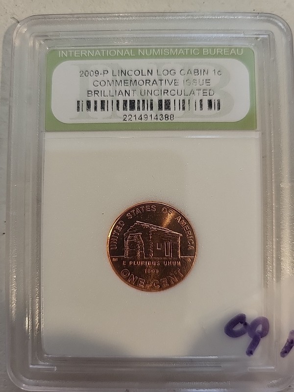 Beautiful 2009  P Log Cabin Lincoln memorial  Penny UNCIRCULATED from roll