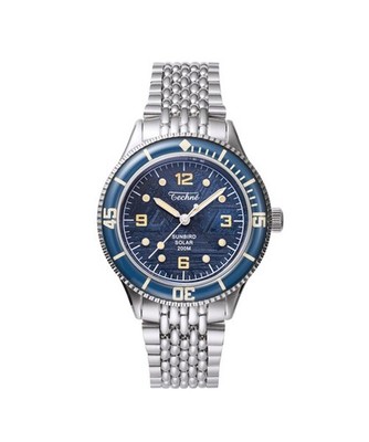 TECHNE  MARINE OFFSHORE  Solar Meteorite Diver Watch Limited Edition Silver Blue