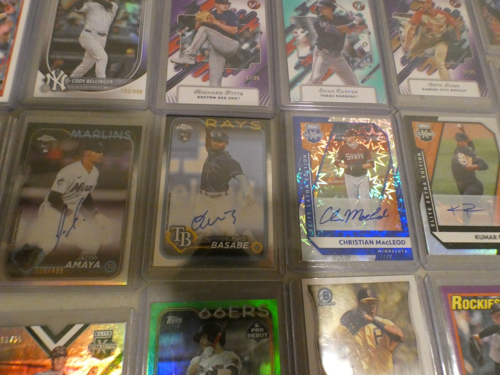 27 Baseball Cards Lot Autos Numbered Bowman Chrome Finest Rookies Vets Mix MLB view 8