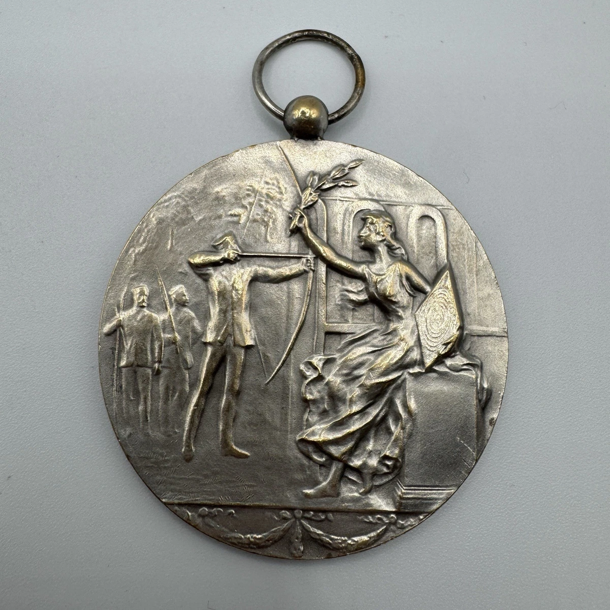 PLAQUE MEDAILLE ANCIENNE « LE TIR » - Bronze EUR 58,00 - PicClick FR
