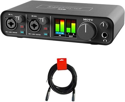 Motu M2 2x2 USB C Audio Interface with XLR Cable Bundle