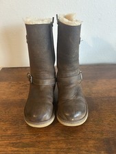Ugg Kensington Brown Sherpa Sheep Skin Boots Kids Size 1.5 Or Adult Size 2