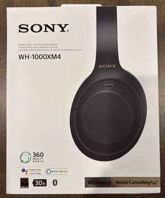 Genuine Sony WH-1000XM4 Wireless Noise Canceling Headphones Black - Retail Pkg