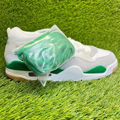 Nike Air Jordan 4 RM Mens Size 8 White Green Athletic Leather Shoes Sneakers