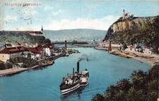 B221 Czechia 1913 Decin Tetschen Bodenbach Steamboat Bridge postcard
