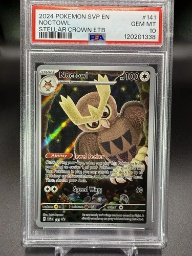 🦉2024 Pokemon SV Black Star Promos SVP EN Noctowl #141 PSA 10🦉