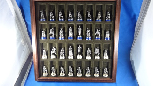 1983 Franklin Mint Historical Society Pewter Civil War Chess Set Please Read