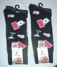 NWT Panama Jack Socks 4 Pair (2 gifts?) Shoe Size 8-12 CASINO, POKER, BLACKJACK