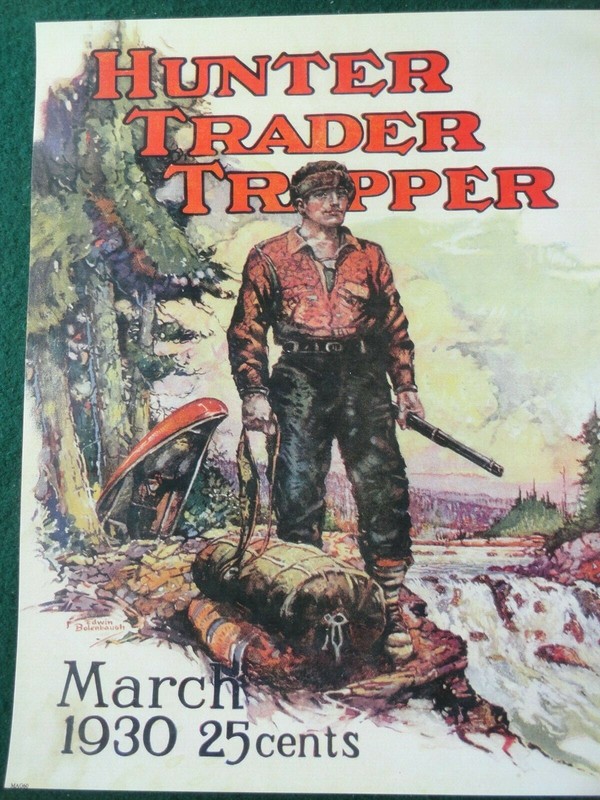 HUNTER, TRADER, TRAPPER MAGAZINE COVER POSTER, MARCH 1930