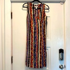Express vintage 90's v neck wrap dress tribal ethnic earth tones print small
