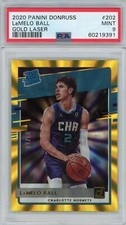 2020-21 Panini Donruss LaMelo Ball Gold Holo /10 PSA 9 Rated Rookie #202 Prizm