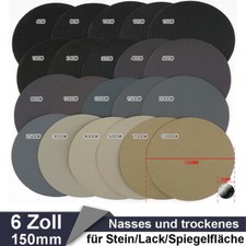 150mm Schleifscheiben Nass und trocken Klett Schleifpapier Körnung P60 - 10000