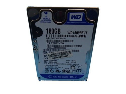 160 GB SATA WD WD1600BEVT-22ZCT0 S/N: WXE908TW0234 2,5 ZOLL #NFP928