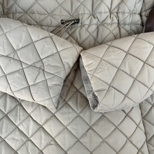Chaqueta Lauren Ralph Lauren Mujer Mediana Beige Cremallera a Presión Capucha Acolchada Parka - Imagen 10 de 12