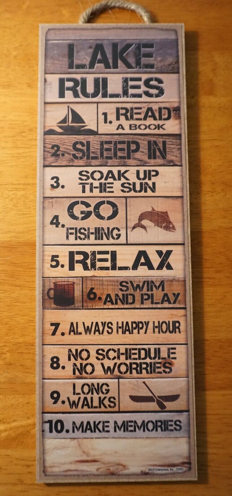 Lake House Rules Sign Cabin Lodge Canoe Boat Fishing Home Rustic