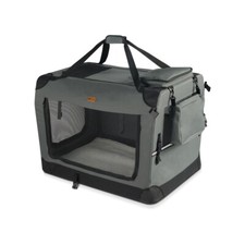 VOUNOT Sac transport pliable chien chat caisse cage portable 50x35x36cm gris