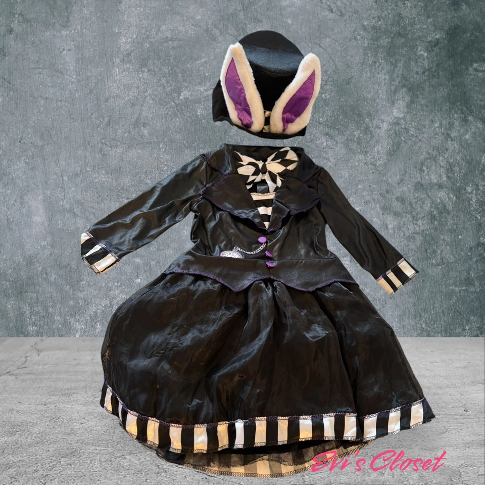 Sombrerero Loco Oscuro Disfraz Halloween Sombrero Pajarita Niña Talla 8-10 Alicia en el País de las Maravillas Foto 3 de 4