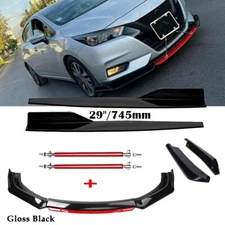 Front Bumper Lip Spoiler Splitter Rear Lip Side Skirt For Nissan Sentra