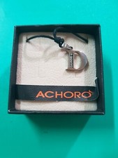 COLLANA IN CAUCCIU CON CIONDOLO IN ACCIAIO E SWAROWSKI CON INIZIALE,,,