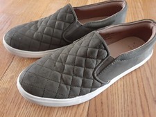 Women s a new day Grey Quilted Slip On Shoe Size 8 1/2 RN 17730 Casual Loafers