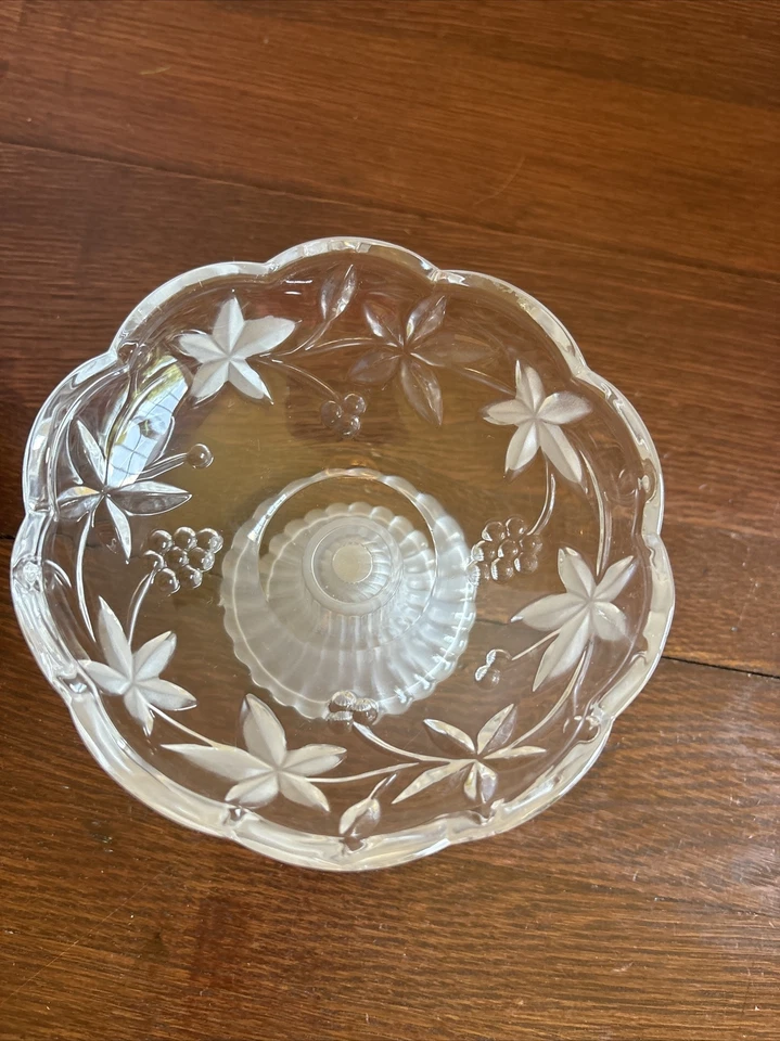 Tigela de vidro Mikasa Garden Terrace pés Bon compota prato de doces geladeiras - Imagem 3 de 4