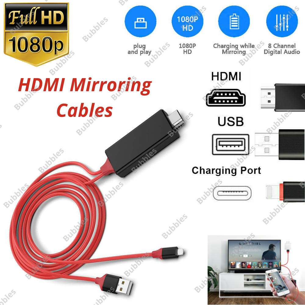 HDMI Mirroring AV Cable Phone to TV HDTV Adapter Cord for iPhone 13 11