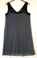 VTG 90s Y2K Jonathan Martin Shift Dress Womens 12 Black Beige Lined Office Work