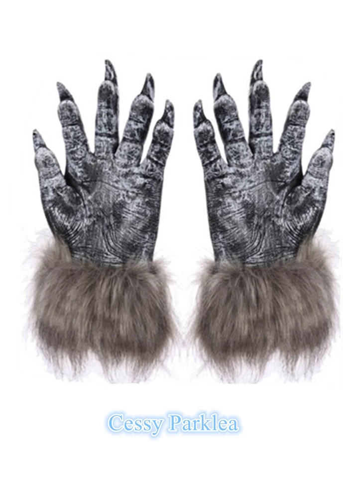 SN-A1-5 Hairy Werewolf Wolf Monster Hands Claws Paws Halloween Costume Gloves - image 4 of 4