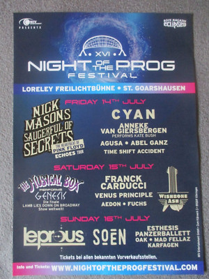 Poster NIGHT OF THE PROG 2023 Franck Carducci LEPROUS Pink Floyd NICK MASON Soen