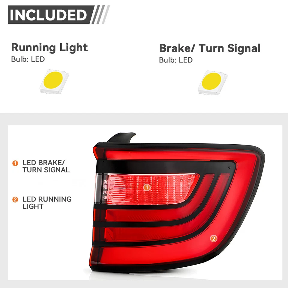 Для 2014-2025 Dodge Durango полный светодиодный задний фонарь стоп-сигнал внешняя пассажирская сторона - Изображение 3 из 4