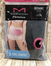 New Women’s Maidenform Flexees Cool Comfort Boyshort Boy Short Black Size 3XL