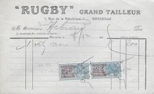 timbre fiscal sur facture  quittance RUGBY GRAND TAILLEUR MARSEILLE