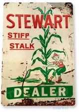 TIN SIGN Stewart Dealer Stalk Corn Metal Décor Art Farm Shop Feed Store A742