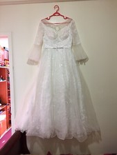 Eid Sale Indian Long-gawn dress Brand New Green White With Stones Size40 To 52”