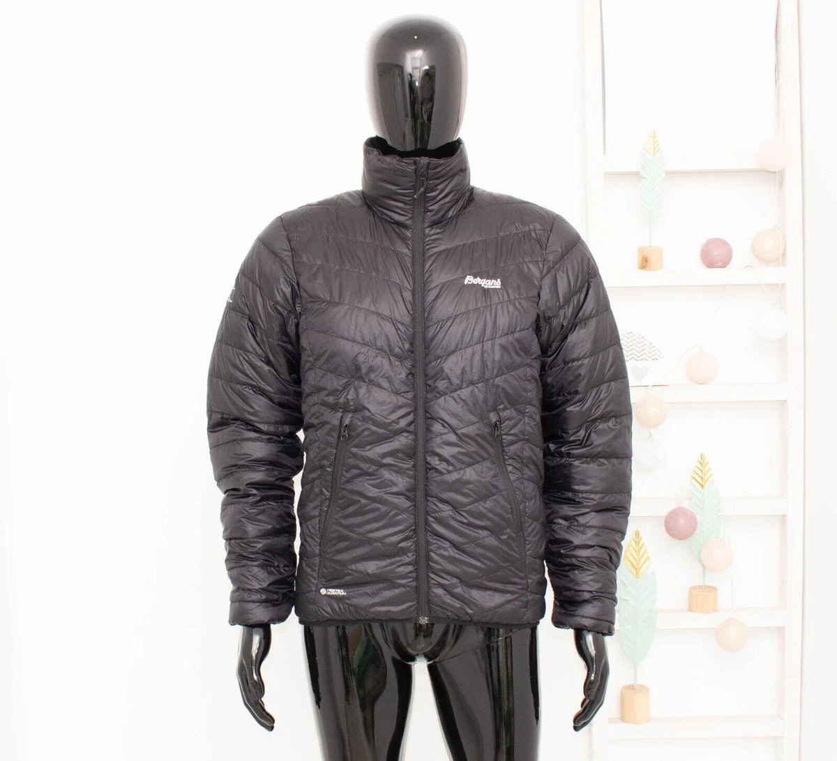 BERGANS Down Light Jacket Black Pertex Quantum Puffer Bomber Men s S