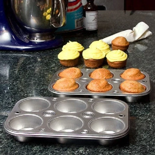 6 Cup Heavyweight Steel Bakeware Muffin Cooking Pan Baking Muffins & Cupcakes - Image 3 of 3