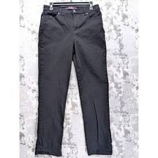 Gloria Vanderbilt Amanda Black Straight Leg Jeans Women's Size 8 W30 L30 EUC
