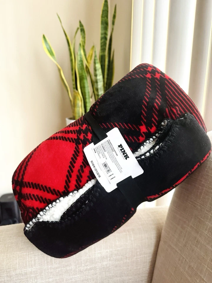 Victoria’s Secret Sherpa Fleece Acogedora Manta 2025 Nueva Foto 4 de 4